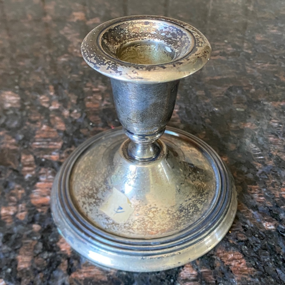 Vintage Silver Candlestick (In two bits) - Picture 5 of 5